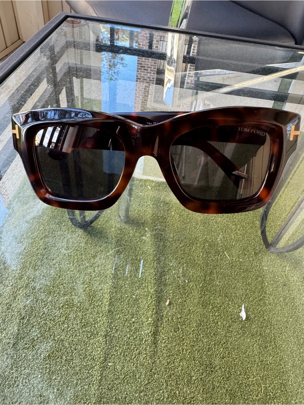 Tom Ford Men’s Tortoiseshell Square Sunglasses - Dark Brown & Black Lenses